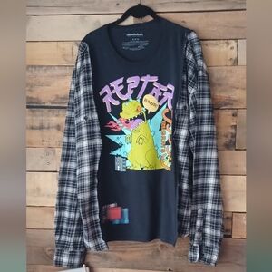 Upcycled Nickelodeon Graphic Black T-shirt